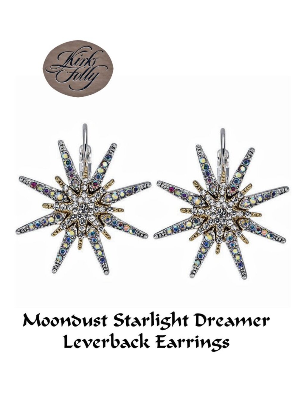 KIRKS FOLLY 𝑴𝒐𝒐𝒏𝒅𝒖𝒔𝒕 𝑺𝒕𝒂𝒓𝒍𝒊𝒈𝒉𝒕 Dreamer Leverback Earrings STone